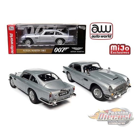 James Bond 007 "No Time To Die" Aston Martin DB5 Trous de balle endommagés - Auto World - 1/18 -  CP7840