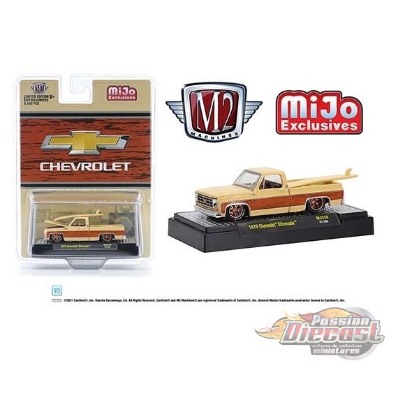 1979 Chevrolet Silverado with Surfboard Custom Limited Edition - M2 Machine - MiJo Exclusives - 1:64 - 31500-MJS38