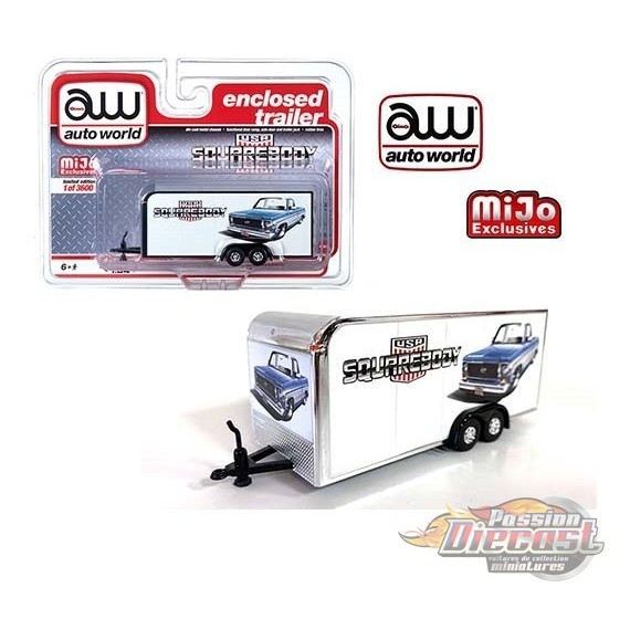Mijo Exclusive Squarebody USA Enclosed Trailer Limited Edition 3,600 Pcs - Auto World 1/64 - CP7799 -  Passion Diecast 