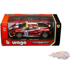Ferrari Racing - 488 Challenge No.11 (rouge bonbon avec accents blancs) - Bburago 1-24 - 26308 - Bburago 1-24 - 26308