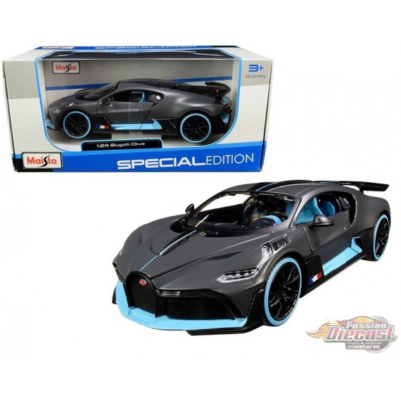 Bugatti Chiron Satin Gris - Maisto 1/24 - 31526CHBL -  Passion Diecast