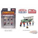Mijo Exclusive - Campers - set Figurine 6 pieces Diecast  -  American Diorama 1-64 - 76489 MJ