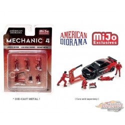 Mijo Exclusive - Mechanic 4 - set Figurine 6 pieces Diecast  -  American Diorama 1-64 - 76487 MJ