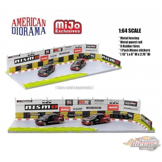 Mijo Exclusive - Diorama de l'autodrome avec autocollants Auto World Advan Yokohama - American Diorama 1-64 - AD-76532