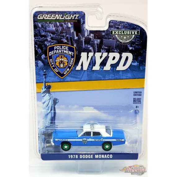 CHASE CAR New York City Police Dept (NYPD) - 1978 Dodge Monaco - Hobby Exclusive - 1/64 Greenlight - 30292GR