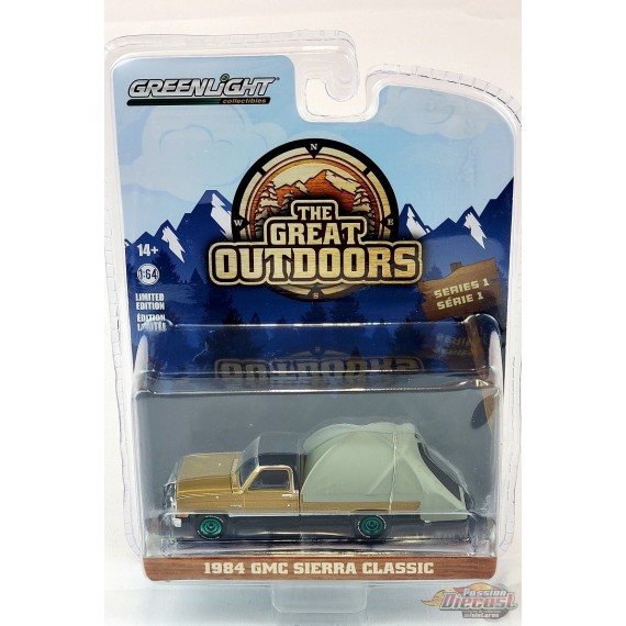 CHASE CAR 1984 GMC Sierra Classic avec tente de lit - The Great Outdoors Series 1 - Greenlight 1-64 - 38010 CGR