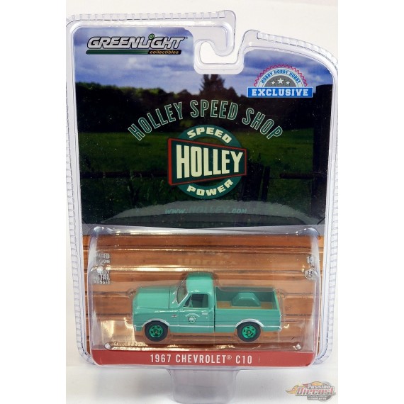 CHASE CAR Holley Speed Shop - 1967 Chevrolet C-10 Short Bed - Hobby Exclusive - 1/64 Greenlight - 30307GR
