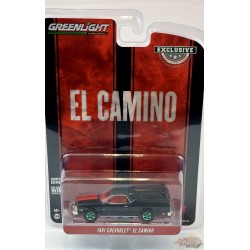 CHASE CAR 1981 Chevrolet El Camino avec Camper Shell en noir avec bande rouges - Hobby Exclusive - 1/64 Greenlight - 30310GR