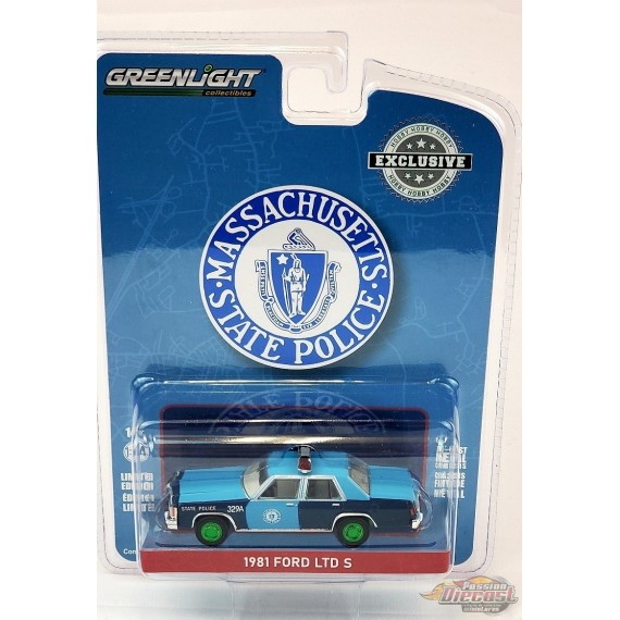 CHASE CAR 1981 Ford Crown Victoria - Massachusetts - 1982 Sam Melville, Hobby Exclusive - 1/64 Greenlight - GL-30289GR