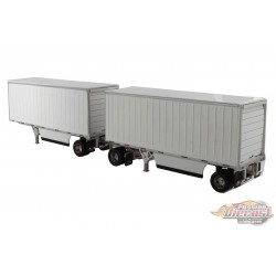 Wabash National 28' Double Pup Trailers in White - Trailer Only -  Diecast Master  1/50 - 91036- Passion Diecast