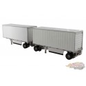 Wabash National 28' Double Pup Trailers in White - Trailer Only -  Diecast Master  1/50 - 91036