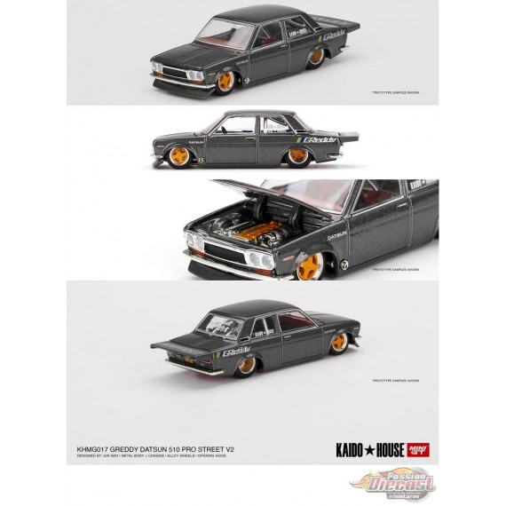 Mô Hình 1/64 Mini GT & Kaido House Datsun 510 Pro Street OG Green