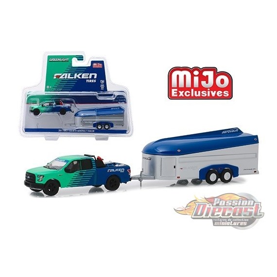 2017 Ford F-150 with Aerovault Falken Tires - Hitch & Tow - Greenlight & MiJo Exclusives - 1-64 - 51244 Passion Diecast