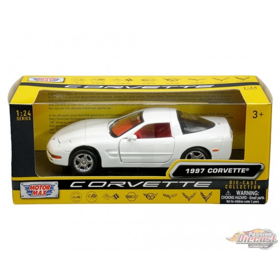 History of Corvette - 1997 Chevrolet Corvette C5 (White with red interior) - Motormax - 1/24 - 73210HC WHRD