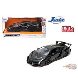 Mijo Exclusives - Lamborghini Veneno Noir Matte - "Hyper-Spec" - Jada - 1/24 - 33615-MJ - Passion Diecast 