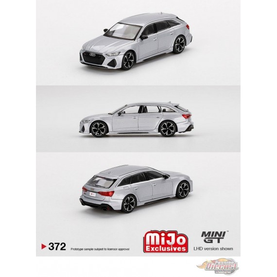 Mini GT - 1:64 - Audi RS 6 Avant Carbon Black Edition Florett Silver - Mijo Exclusives USA - MGT00372 Passion DIecast