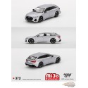 (Web Only)  Mini GT - 1:64 - Audi RS 6 Avant Carbon Black Edition Florett Silver - Mijo Exclusives USA - MGT00372