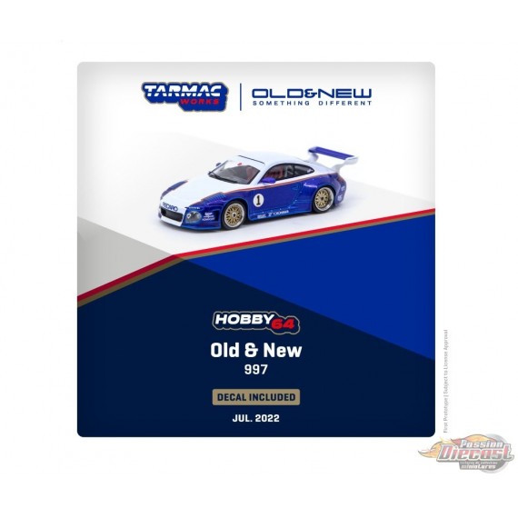 997 Blue / White Decal included - Tarmac Works & Old & New - Hobby64 - 1/64 - T64-TL053-BLW - Passion Diecast 