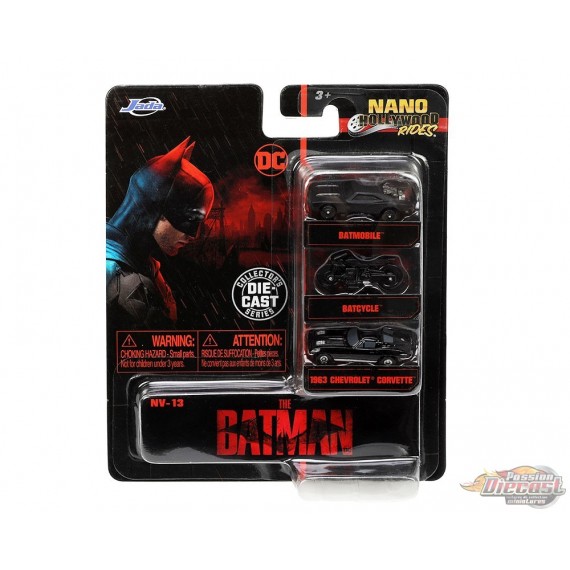 The Batman (2022) -  Ensemble de Trois Hollywood Rides -  Jada Nano - 32043 - Passion Diecast
