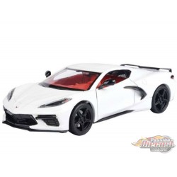 History of Corvette - 2020 Chevrolet Corvette C8 Stingray (White with red inteior) - Motormax - 1/24 - 79360HC WHRD
