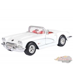 History of Corvette - 1959 Chevrolet Corvette C1 (White with red interior) - Motormax - 1/24 - 73216HC WHRD