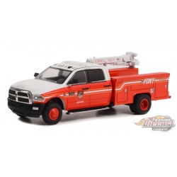 FDNY 2018 Ram 3500 Dually Crane Truck  - Dually Drivers Series 10 - 1/64 Greenlight - 46100 D Passion Diecast