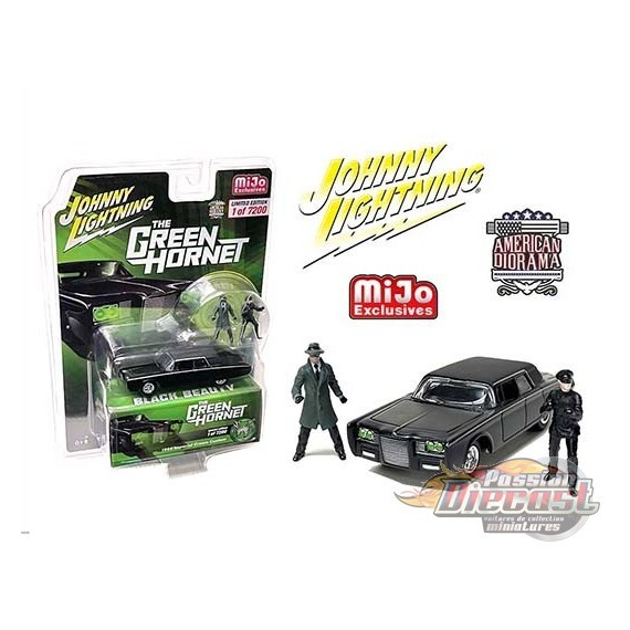 The Green Hornet Black Beauty avec figurines du frelon vert et de Kato -  Johnny Lightning 1:64 - JLCP7374- Passion Diecast