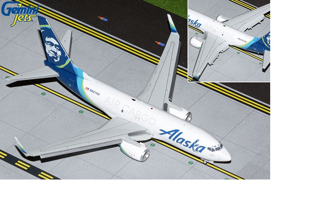 Boeing 737-700 Alaska Air Cargo N627AS / Flaps and Slats extended / Gemini  1:200 G2ASA1019F - Passion Diecast