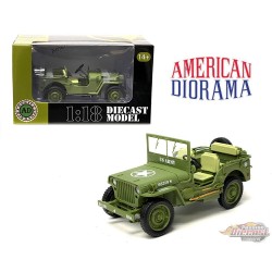 1/4 Ton US Army Jeep - American Diorama 1-18 - AD-77404