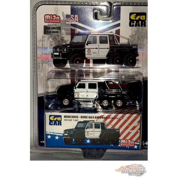 CHASE CAR Mercedes-Benz G63 AMG 6x6 Police  Mijo Exclusives Limited 3,600 Pcs - Era Car - 1/64 - ESPMJ003BGR