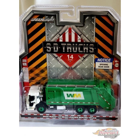 CHASE CAR 2020 Mack LR Rear Loader Refuse Truck - Waste Management - SD Trucks 14 - Greenlight  1/64 - 45140 CGR