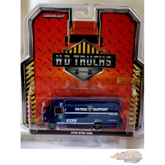 CHASE CAR (NYPD) Auxillary Patrol Support - 2019 Step Van - 2019 Step Van - H.D. Trucks Series 22 - Greenlight  1/64 - 33220 CGR