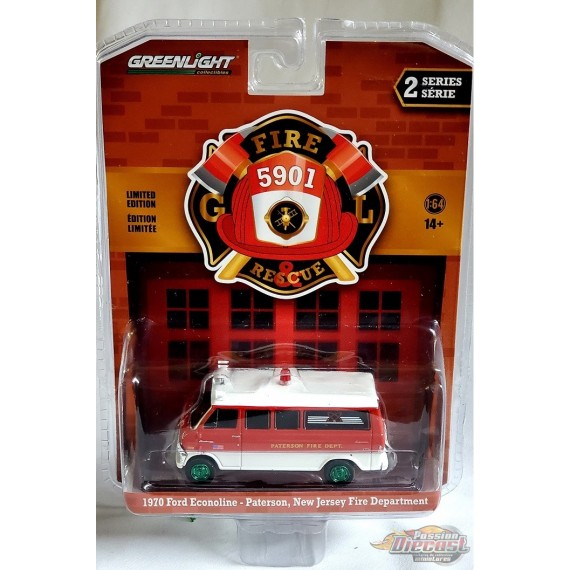 CHASE CAR 1970 Ford Econoline - Paterson, New Jersey Fire Department - Fire & Rescue Series 2 - Greenlight 1/64 - 67020 AGR