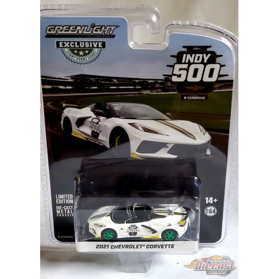 CHASE CAR Chevrolet Corvette C8 Stingray Convertible Indianapolis 500 - Hobby Exclusive - 1/64 Greenlight - 30291GR