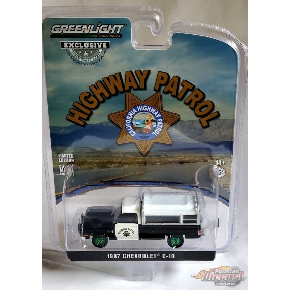 CHASE CAR 1987 Chevrolet C-10 Pickup - California Highway Patrol - Hobby Exclusive - 1/64 Greenlight - 30294GR