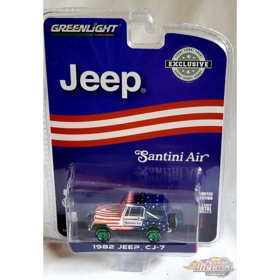CHASE CAR 1982 Jeep CJ-7 - Santini Air - Hobby Exclusive - 1/64 Greenlight - 30281GR