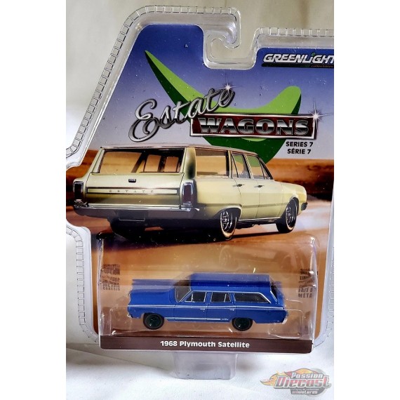 CHASE CAR 1968 Plymouth Satellite - GTX Tribute - Estate Wagons Series 7 - 1/64  Greenlight - 36040 BGR
