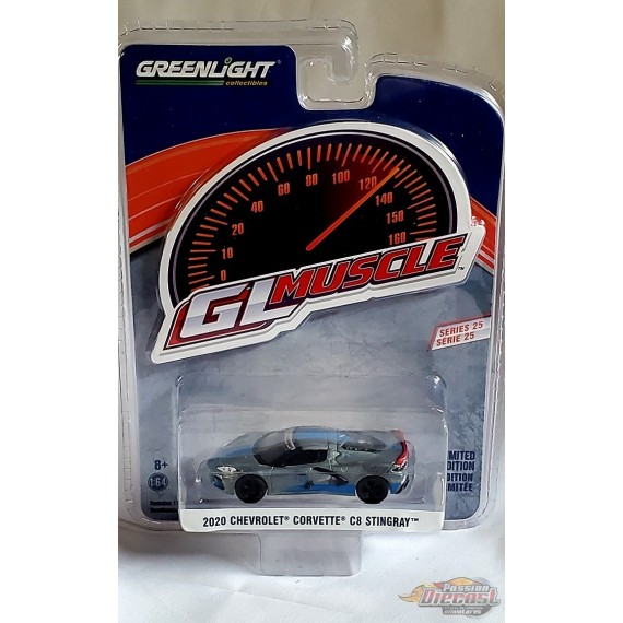 CHASE CAR 2020 Chevrolet Corvette C8 Stingray Coupe -Track Battle - GL Muscle Series 25 -1-64 Greenlight - 13300 EGR
