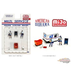 Mijo Exclusive - Figurine de service de messagerie - Ensemble 6 pièces en métal - American Diorama 1-64 - 76491MJ