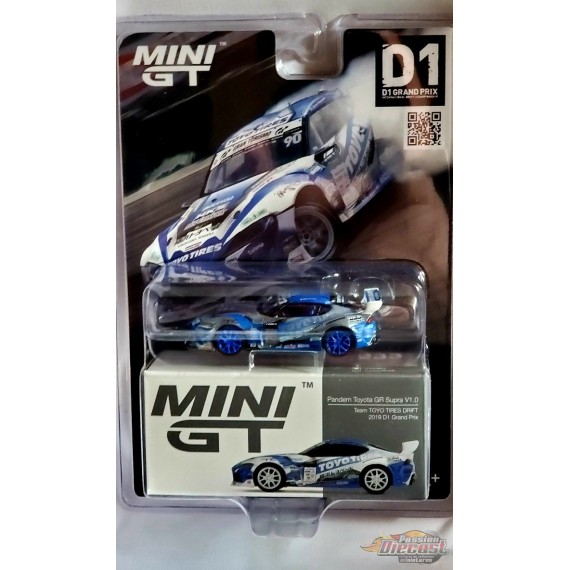 CHASE CAR Japan Exclusives Pandem Toyota GR Supra TOYO TIRES DRIFT Grand Prix HKS-  MINI GT 1:64 - Mijo Exclusive - MGT00233GR