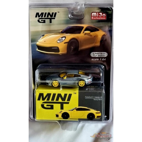 CHASE CAR Porsche 911 (992) Carrera 4S Racing Yellow - Mijo Exclusives -  MINI GT 1:64 - MGT00252GR
