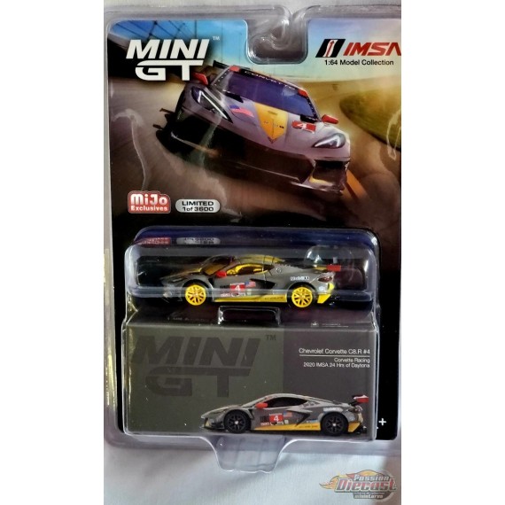 CHASE CAR Chevrolet Corvette C8.R no.4 2020 IMSA 24 Hr Daytona Grey - Mijo Exclusive USA -  MINI GT 1:64 - MGT00254GR