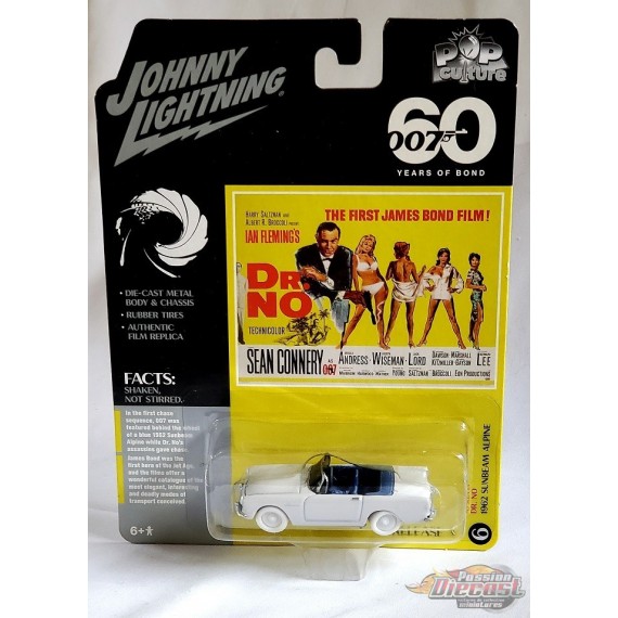 CHASE CAR James Bond - 1962 Sunbeam Alpine Tiger in Lake Blue- Johnny Lightning 1/64 - JLSP218GR   JLPC005GR