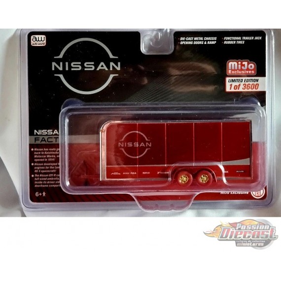 CHASE CAR Mijo Exclusive Nissan Enclosed Trailer Limited Edition 3,600 Pcs - Auto World 1/64 - CP7800GR