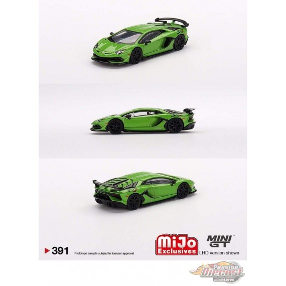 Mini GT - 1:64 - Lamborghini Aventador SVJ Verde Mantis - Mijo Exclusives  USA - MGT00391 Passion Diecast