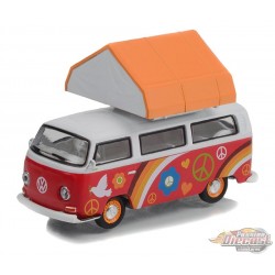 Peace and Love - 1968 Volkswagen Type 2 with Camp'otel Cartop Sleeper - The Great Outdoors Series 2 -1/64 Greenlight - 38030 A