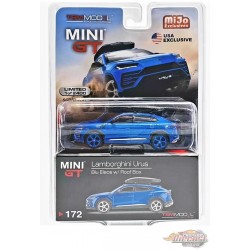 CHASE CAR Lamborghini Urus Avec Roof Box Bleu -  MINI GT 1:64 - Usa Exclusive - MGT00172GR