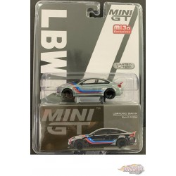 CHASE CAR Mini GT - 1:64 -  LB★WORKS BMW M4 Black W/ M Stripe Limited Edition - Mijo Exclusives USA  - MGT00306GR