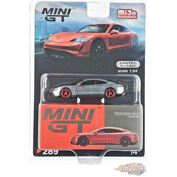 CHASE CAR Mini GT - 1:64 - Porsche Taycan Turbo S Rouge Carmine - Mijo Exclusives USA - MGT00289GR
