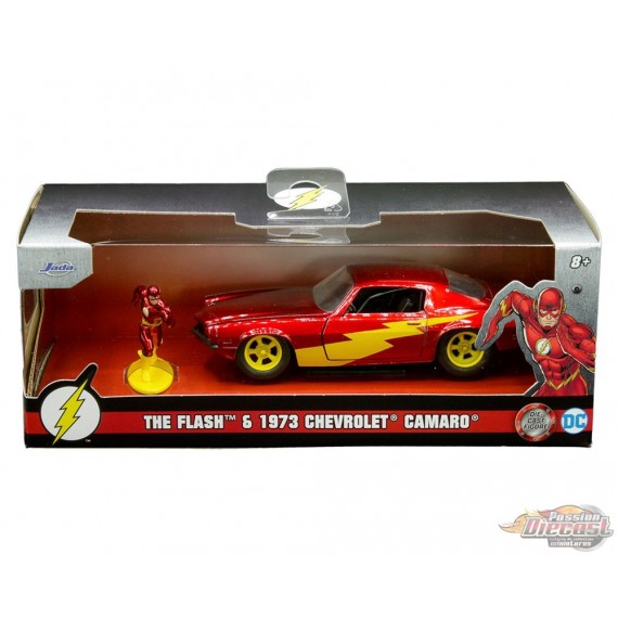 1973 Chevrolet Camaro (Red) and The Flash Figure - Hollywood Rides -  Jada 1/32 - 33086 -  Passion Diecast